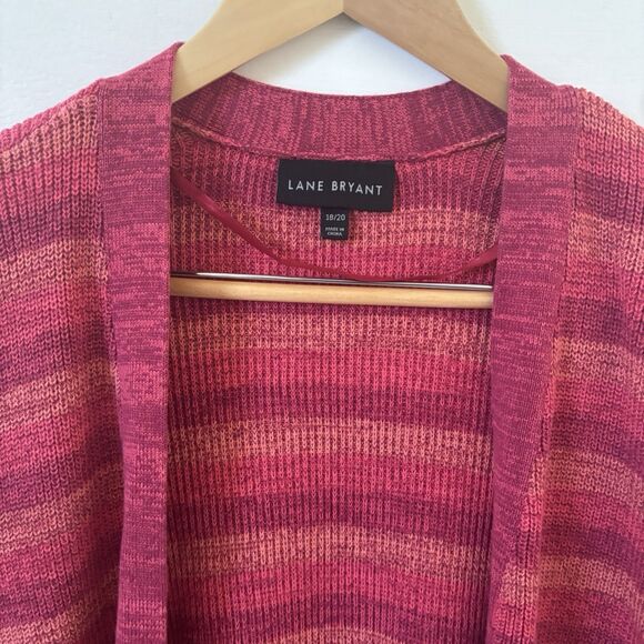 Lane Bryant Womens Cardigan SZ 18/20 Open Front Colorful Bohemian Coastal Preppy - Picture 3 of 10